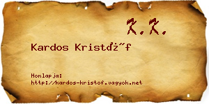 Kardos Kristóf névjegykártya
