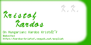 kristof kardos business card